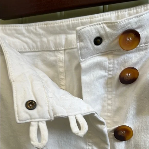 Free People NWT White Button-Front Skirt, Size 12 - Picture 6 of 9